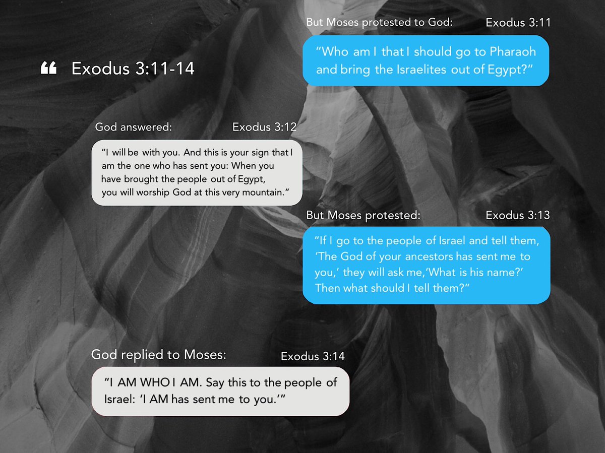 A conversation between Moses and God, a thread. 

Remember IFC... it’s not about who WE are. Its about who HE is! I AM has sent you to share His good news! 💙 Drop a 🙌 or double tap if you believe it! 👇 

#athread #conversationswithGod #Moses #Jesus #God #ismwhoiam #gospel