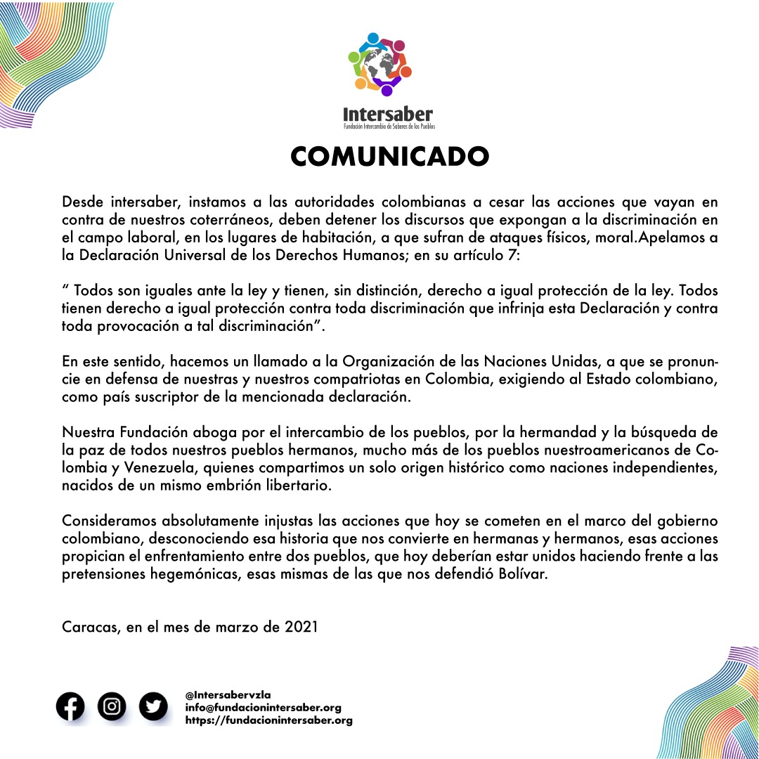 Rechazamos las palabras de la alcaldesa de Bogotá 
<a href="/ClaudiaLopez/">Claudia López Hernández</a> mediante las cuales señala a los venezolanos como responsables de la criminalidad en Colombia