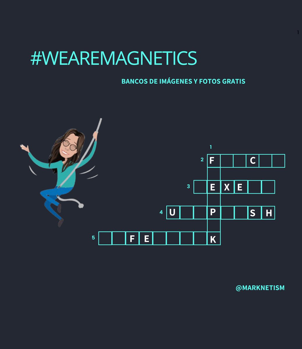 Quiz #marknetico ⚡️ 

➡️¿Sabrías decirnos qué bancos de imágenes y fotos gratuitas se esconden en este crucigrama?

#wearemagnetics #redessociales