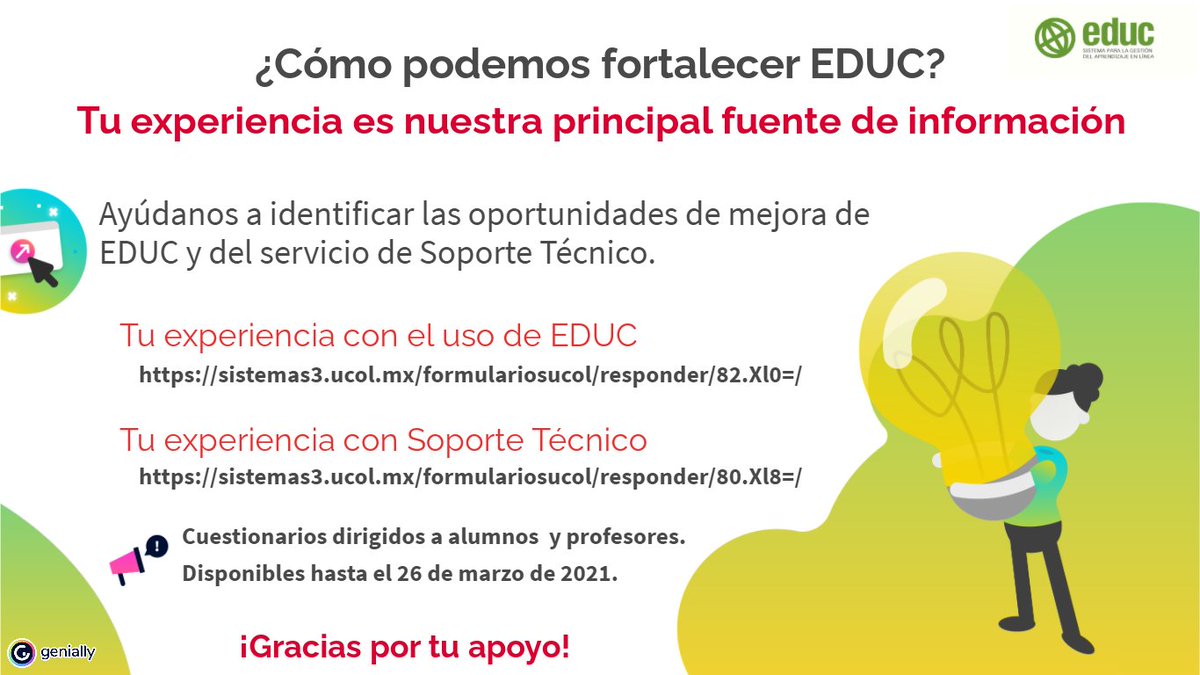 educenlinea's tweet photo. ¿Has usado el servicio de Soporte Técnico? Nos ayudaría mucho que también respondas el cuestionario: https://t.co/GaOeOJz3Ck

Los cuestionarios estarán disponibles hasta el 26 de marzo de 2020.

¡Muchas gracias por tu tiempo!

Atentamente,
Equipo de Educación a Distancia https://t.co/bXsYvNkwfZ