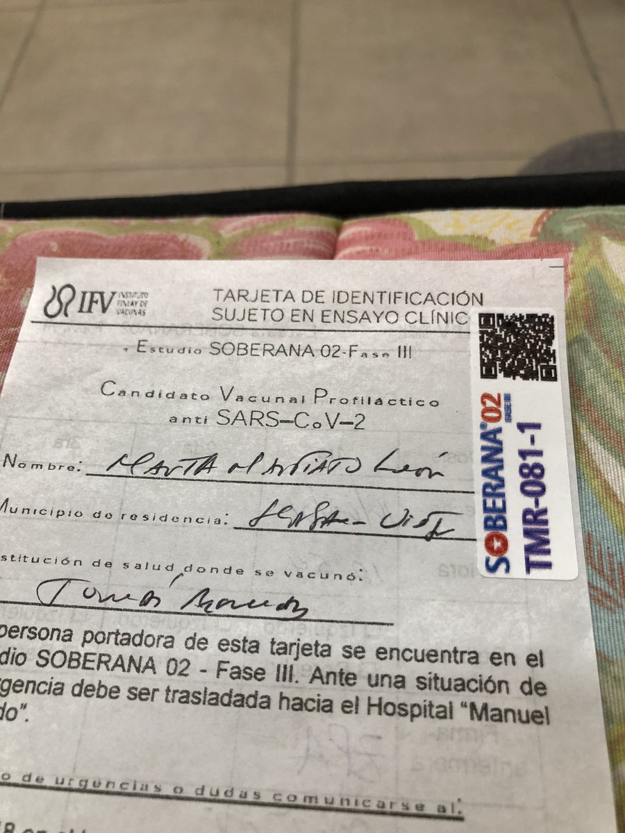 martabercy's tweet image. Felizmente participando del Ensayo Clínico de “Soberana 02”, una de nuestras insignes vacunas que transitan por la Fase III. Muy organizado.. De nuevo me dió negativo el PCR (hagan ejercicios y cuídenseee). #martabercy #Cuba  #LaVerdadNecesitaDeNosotros 
#CubaSalvaVidas