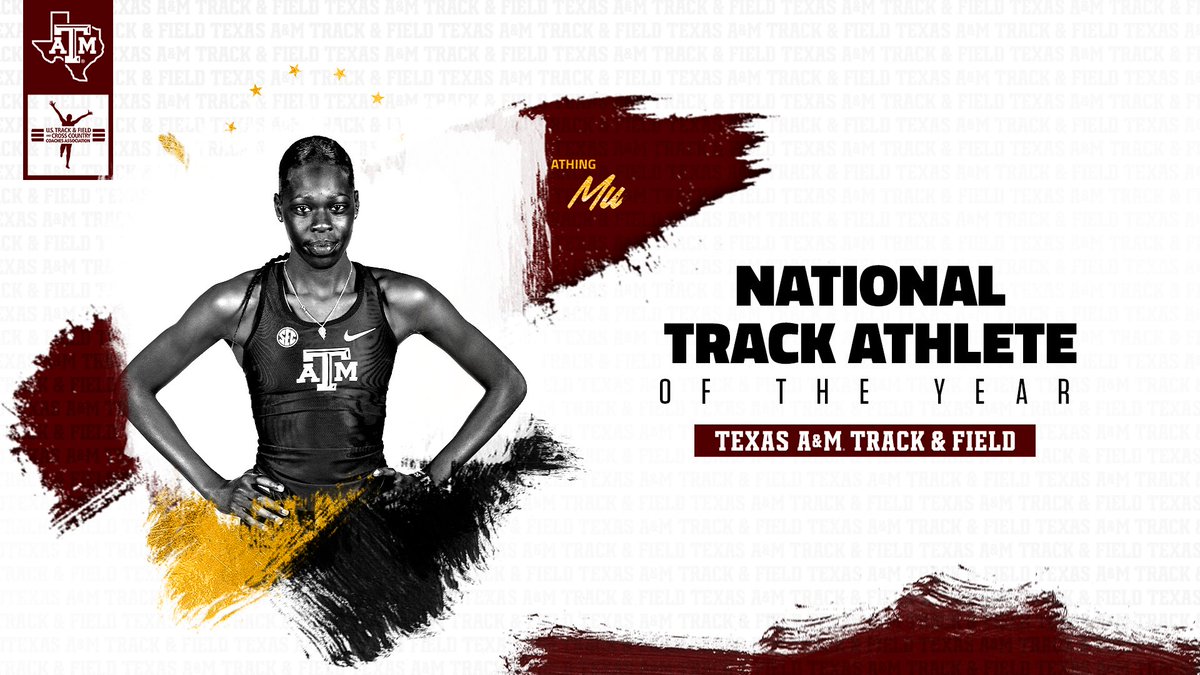 aggietfxc's tweet photo. What a freshman indoor campaign! 

Congratulations @athiiing 👏

𝗡𝗮𝘁𝗶𝗼𝗻𝗮𝗹 𝗧𝗿𝗮𝗰𝗸 𝗔𝘁𝗵𝗹𝗲𝘁𝗲 𝗼𝗳 𝘁𝗵𝗲 𝗬𝗲𝗮𝗿
🏆 800m SEC Champion
🏆 4x400m NCAA Champion
➡️ Three collegiate records
➡️ Four Aggie school records

#GigEm | @USTFCCCA https://t.co/9tS7DryBXH