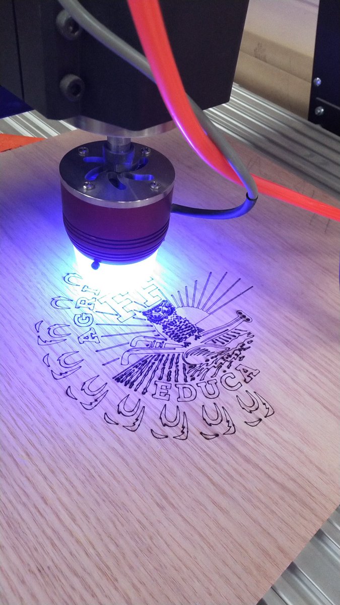 nfritz128's tweet photo. Starting to get the laser on the CNC dialed in.  #mepoclassroom https://t.co/wmZ9JV8ks7