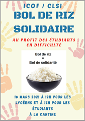 ICOFLyon's tweet photo. Demain, les élèves du Lycée et les étudiants du Campus feront une action de Carême marquée par la joie du partage.  Un bol de riz au profit de l'épicerie solidaire pour les jeunes #epifreeStAndree https://t.co/V8WPK1a2A9