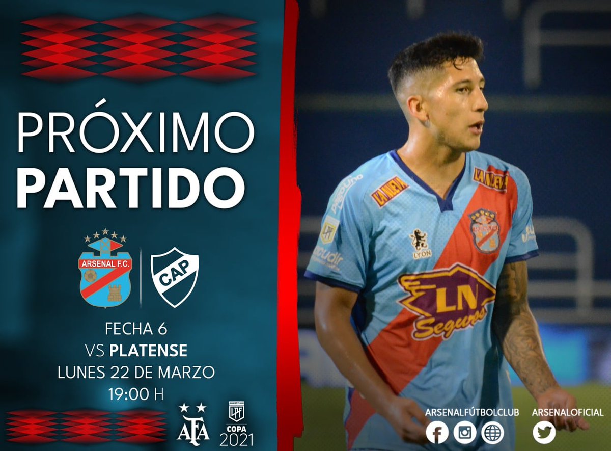 Día y horario confirmado para recibir a <a href="/caplatense/">Club Atlético Platense</a> ⚽🏆

¡Vamos Arsenal! 🇨🇩❤️