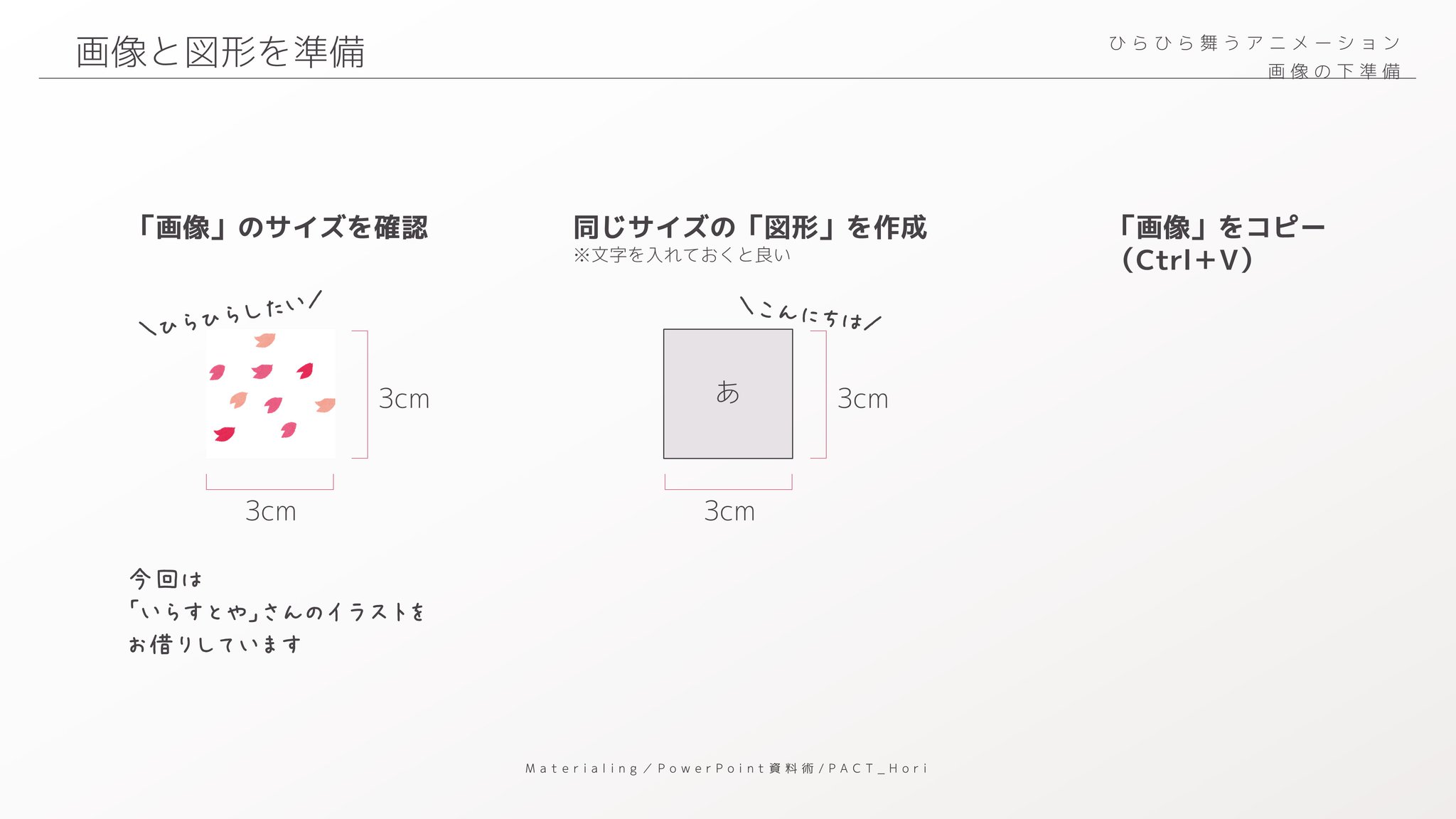 ホリ パワポ師 仕事を楽しむ 資料術 フリー素材の画像に ひらひら舞うアニメーション を設定するには フリップ は文字にかかるアニメーションなので 画像やイラストでは出来ません と 思ったけど 文字を入れられないなら 文字が入ってる