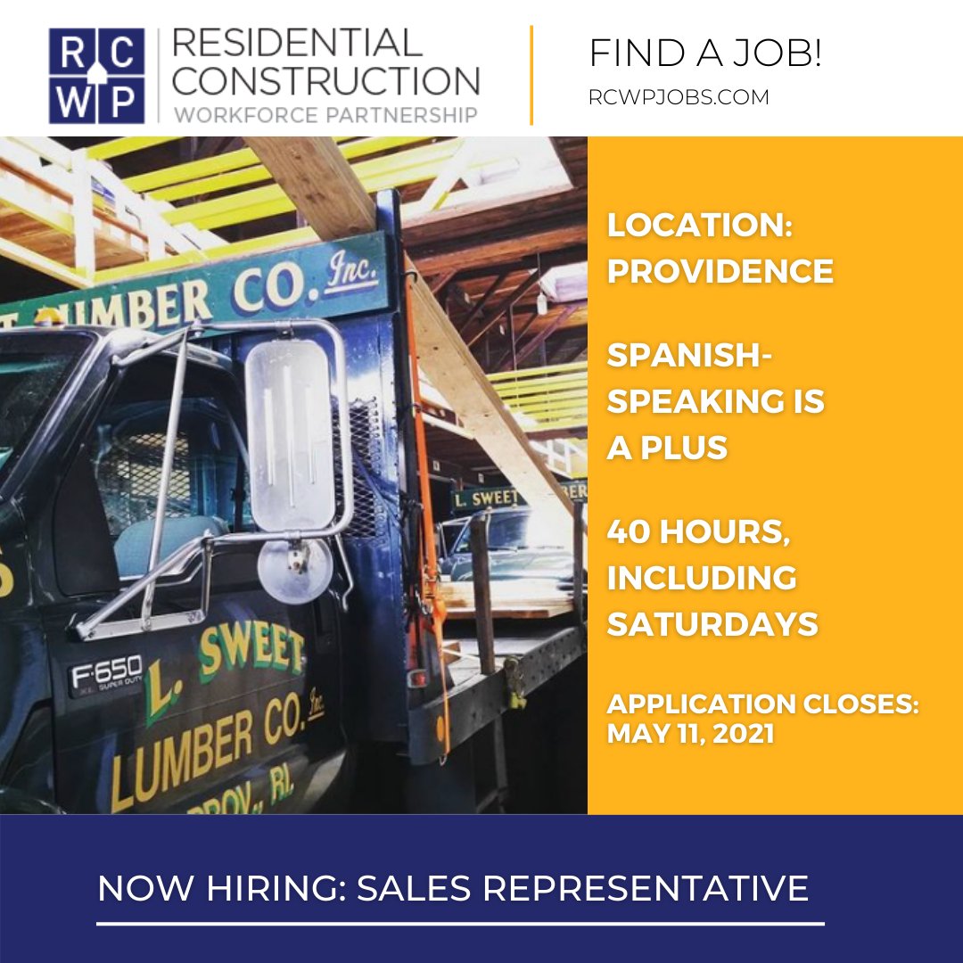 <a href="/LSweetLumber/">L. SWEET LUMBER CO</a> looking to hire a Sales Representative! The ideal candidate will have excellent customer service and relationship development skills, ability to prioritize and multi-task, work individually and as part of a team. Knowledge and ability to identify building materi ...