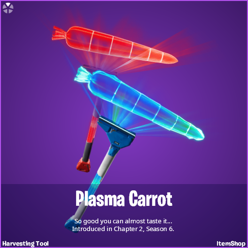 ShiinaBR's tweet photo. The Plasma Carrot Pickaxe that has been in the files for a long time was updated in the v16.00 update and according to the files, it's now releasing this season!

(via @FNinformation) https://t.co/2VkxN6rm99