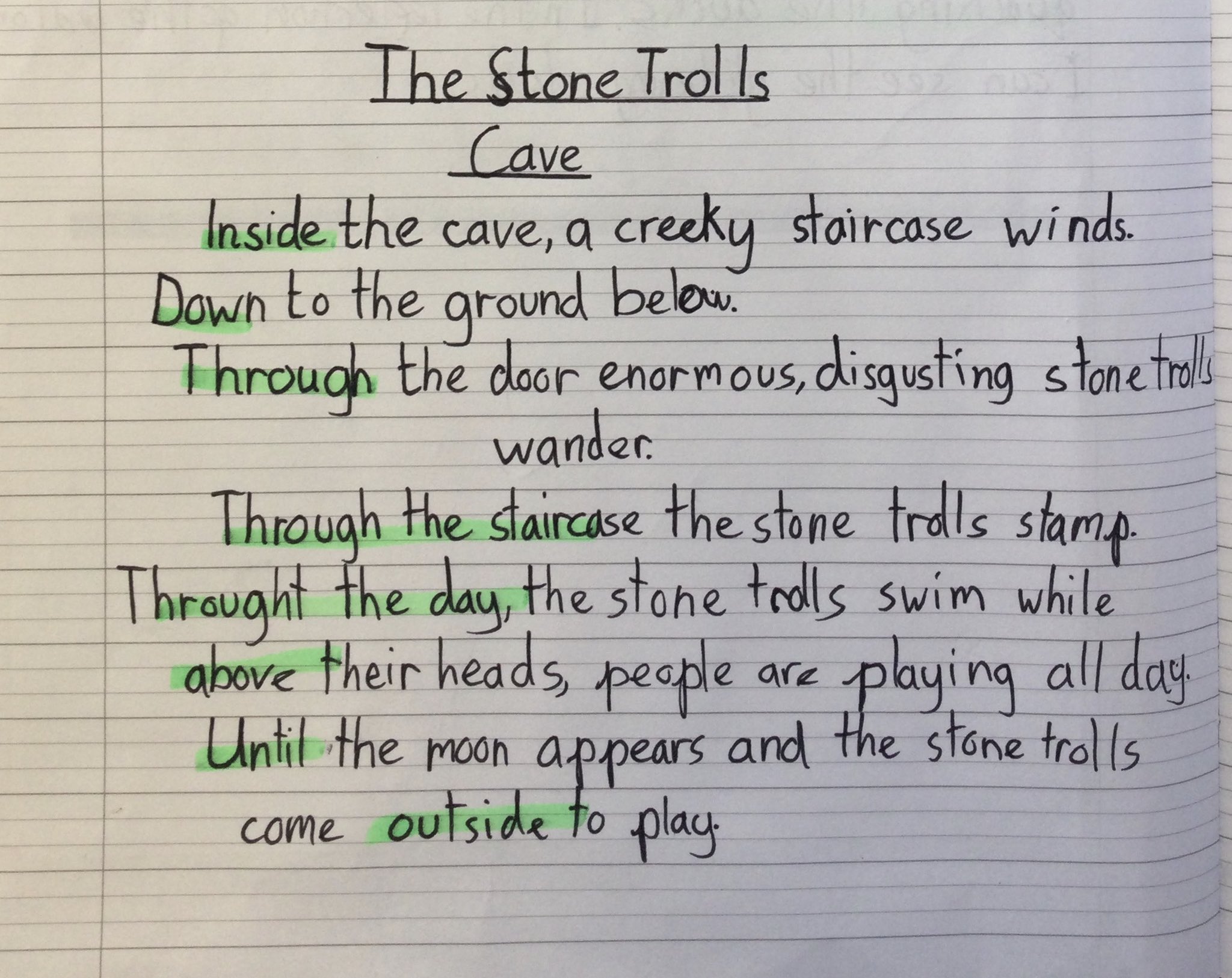 Greenfields Primary School and Nursery on Twitter: "Today, children in  Marvellous Meerkats worked their socks off in our writing lesson. They used  their knowledge of prepositions to create a preposition poem for
