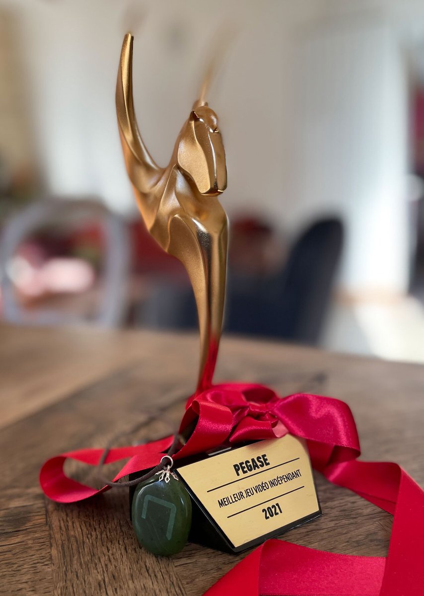 TheGameBakers's tweet photo. We are so proud that Haven won Best Indie Game tonight at the #Pegases2021 Awards! What a recognition! Thank you everyone and a HUGE thank you to our awesome team for their amazing work. You are all champions! 💎 https://t.co/F82PMIaWdm