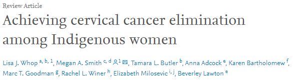 Cervical cancer can be eliminated, but this is not on track for Indigenous women. We need to ensure elimination is a reality for all women. Our article about the gap between Indigenous and other women in 4 high-income colonised countries #ClosetheGap 
sciencedirect.com/science/articl…
