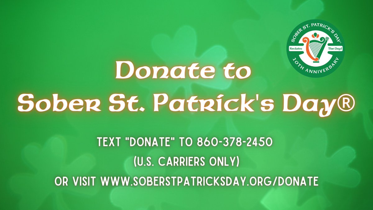 We are so grateful for your support Today - If you would like to support us we are a non profit organization - You can donate by text if you are in the USA or on our website #Soberstpatricksday  soberstpatricksday.org/donatesponsor.…