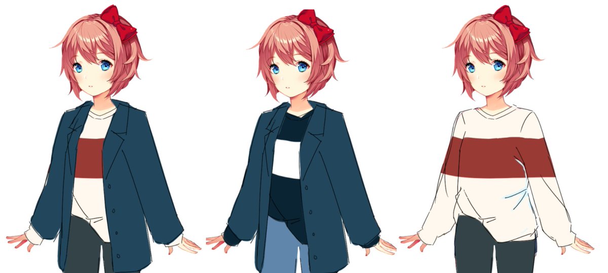 Doki Doki Blue Skies on X: Early Sayori Winter Sprites!   / X