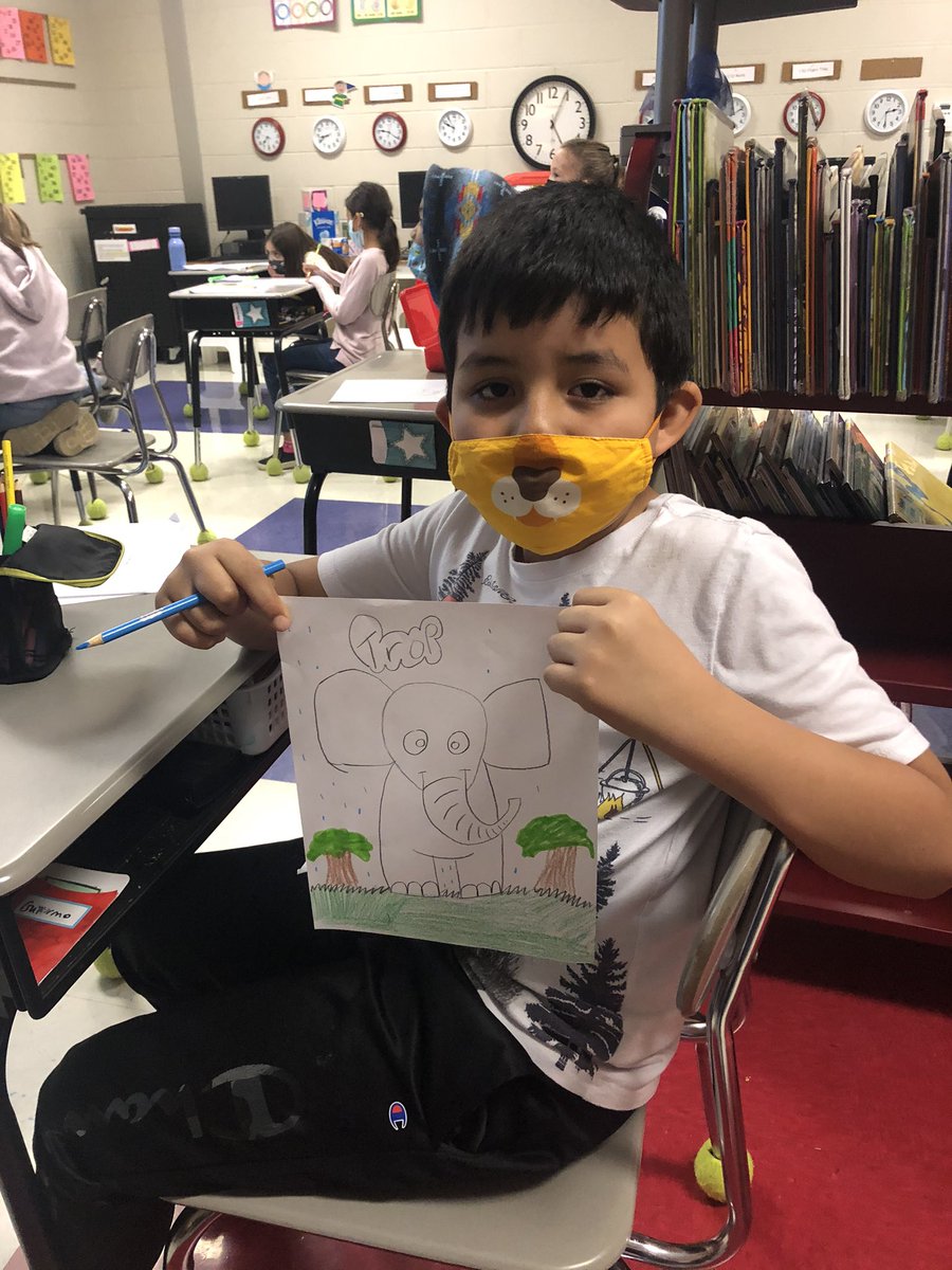 We read Meet Miss Fancy, visited the Elephant Sanctuary, and did a step-by-step drawing of an elephant.  Here are some of the cute results!! <a href="/MrsBeccaDunn1/">Mrs. Becca Dunn</a> <a href="/SCECardinals/">SCECardinals</a>