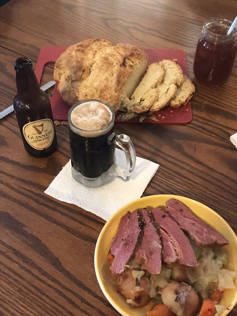 RickBealFISD's tweet photo. @jettila @MrsJetTila I have to say, my wife made some pretty good #irishsodabread #cornedbeefandcabbage for our St. Pats day feast. Don’t forget the #guinness https://t.co/E06EOS2VRw