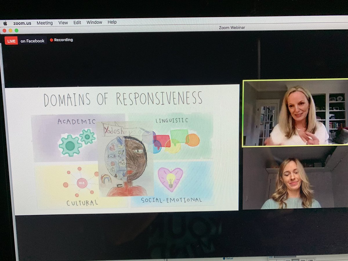 Domains of Responsiveness
*academic
*linguistic 
*cultural
*social-emotional 
The student is at the center of them all.  🐝❤️📚📝 #ILAWebinar @ILANext @MelanieMeehan1 @KelseySorum #TeacherLife #AlwaysLearning #everyday