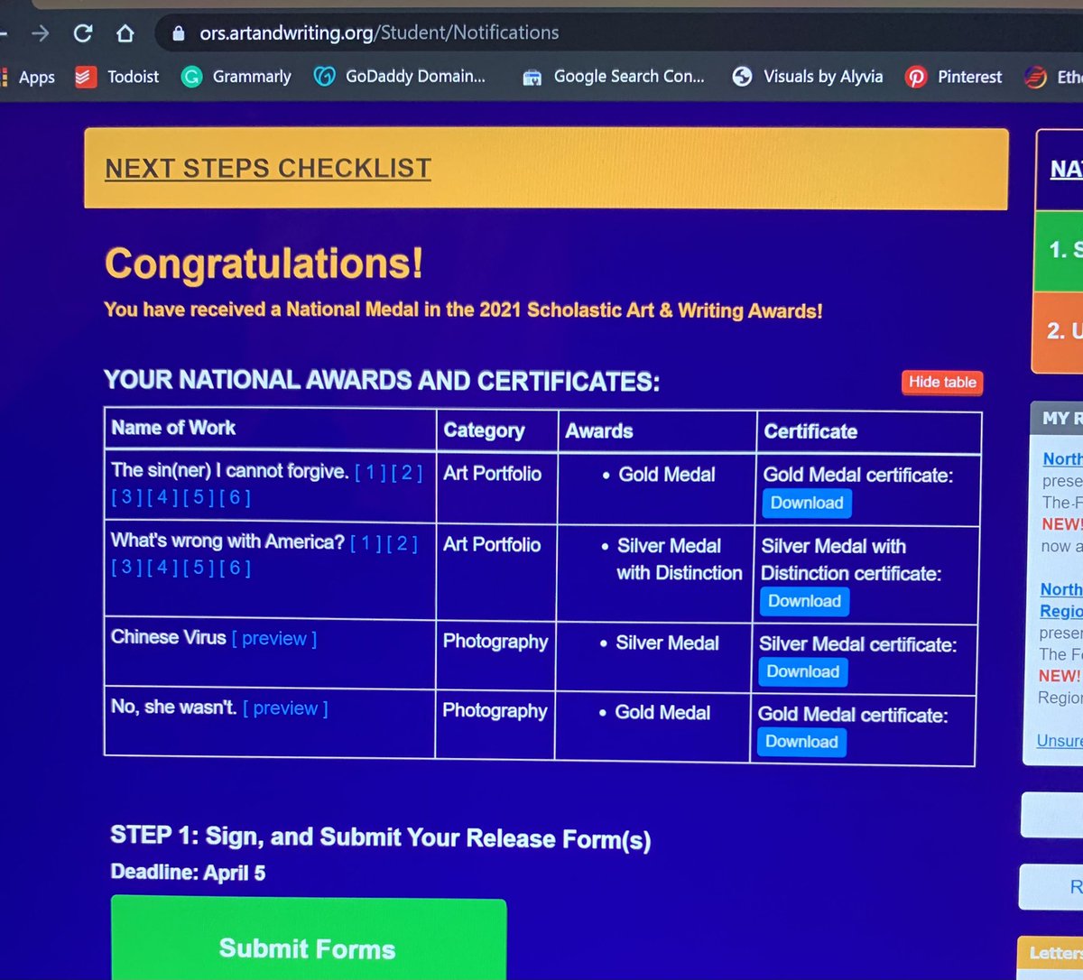 I JUST WON 4 NATIONAL AWARDS + a total of $11,000!