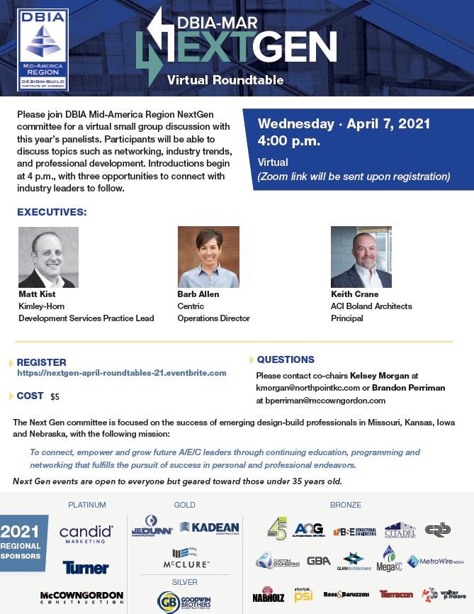 Join our NextGen group for a virtual executive roundtable on Wednesday, April 7 at 4 pm! The event will include small group discussions with each executive so attendees can better connect with these awesome industry leaders. Register: lnkd.in/deY7Mhh