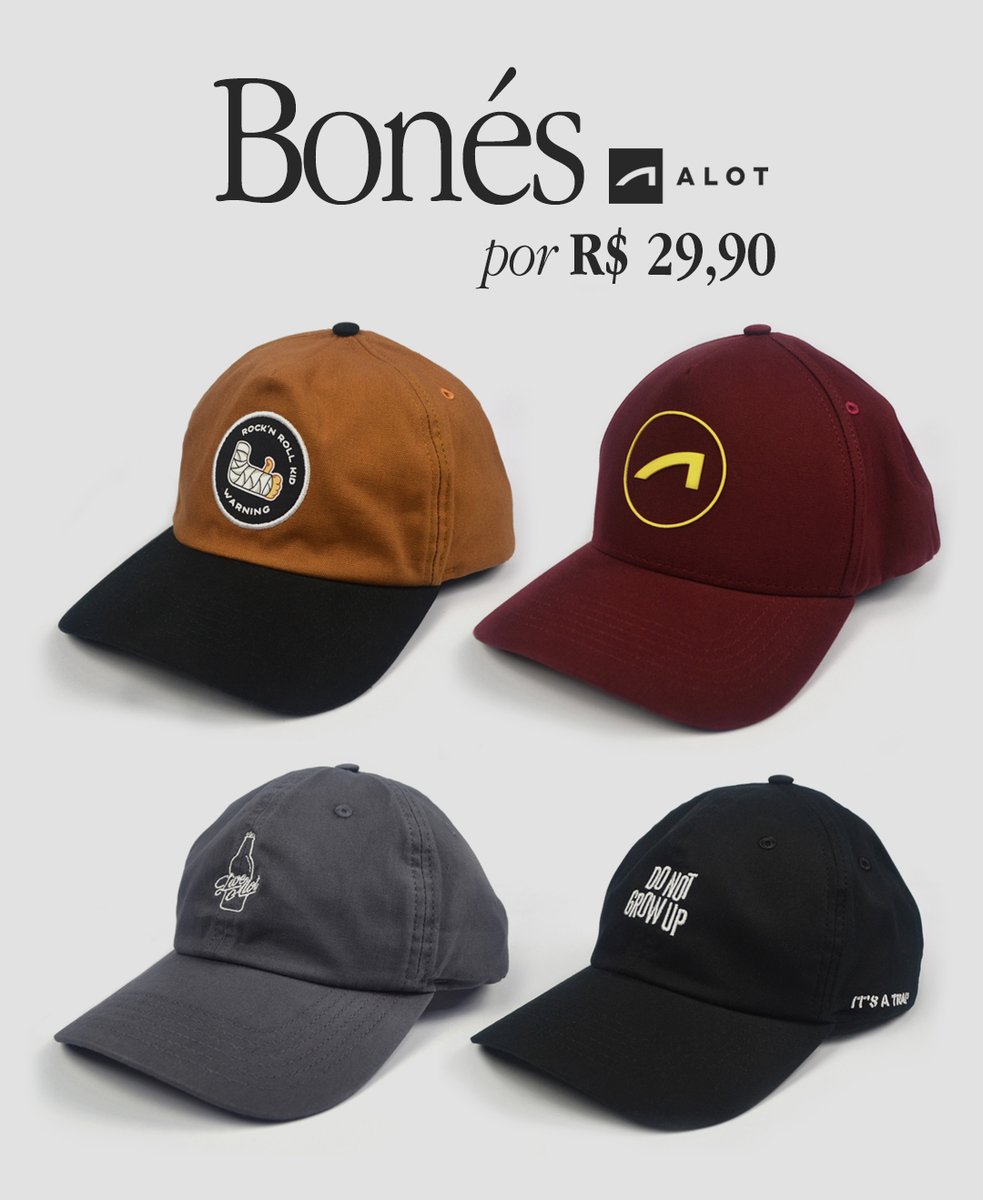 AlotBrasil's tweet photo. Bonés no precinho em https://t.co/toHhEYn0QH https://t.co/0J7pDTIdhR