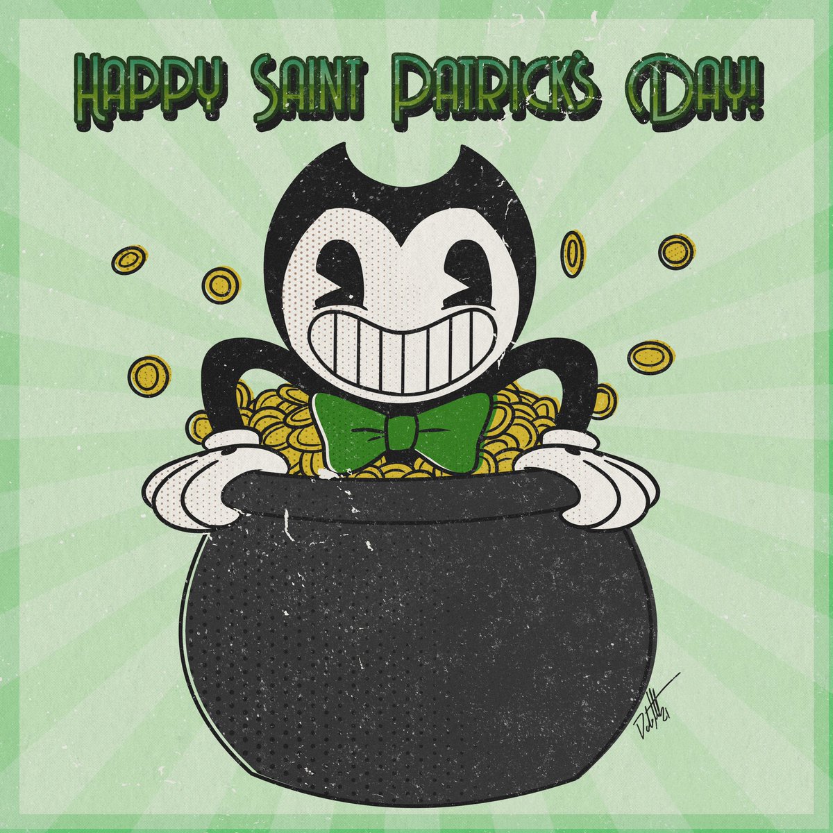 It’s your lucky day! Have a wonderful Saint Patrick’s Day! #BENDY #BATIM #Bendy_and_the_ink_machine