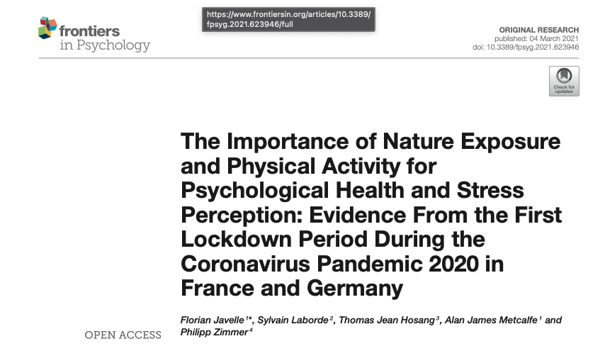 SylvainLaborde_'s tweet photo. Our last study: A comparison of the first 2020 lockdown in France🇫🇷 and Germany 🇩🇪. For your psychological health, the lighter German lockdown was better (more nature exposure + more physical activity). @SpohoKoeln @P__Zimmer @electricthomson https://t.co/SFA4K7rUru https://t.co/vMOywcUlp2
