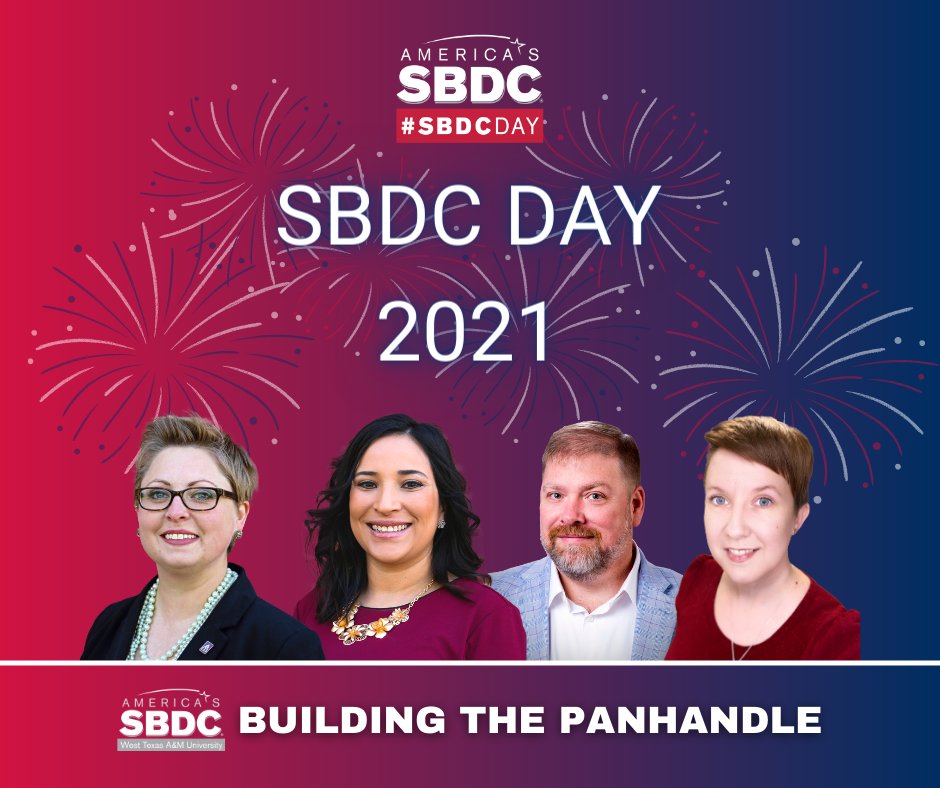 wtsbdc's tweet photo. Happy #SBDCDay!
Thank you for helping us honor our staff today!

We love the #TexasPanhandle and can't wait to help it grow more in 2021! https://t.co/lNAJzHl9Tv