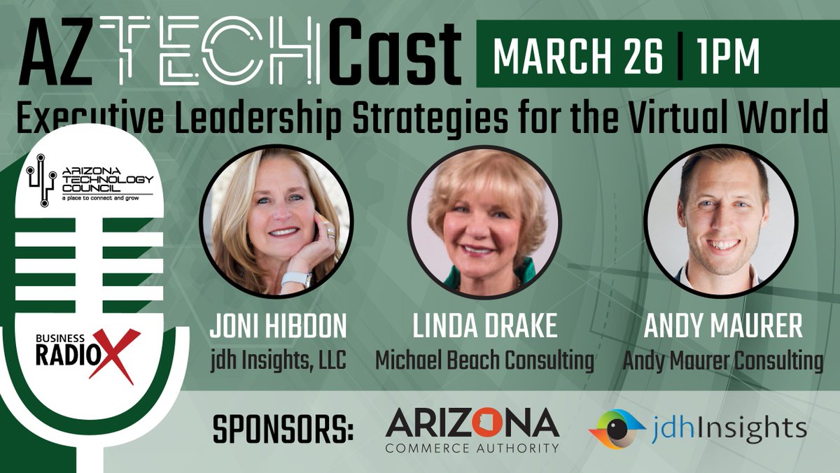 aztechcouncil's tweet photo. #Leadership in a #VirtualWorld: Don't miss @aztechcouncil’s March 2021 #AZTechcast featuring distinguished #ExecutiveCoaches to amp up your leadership strategies. Tune in at 1PM: https://t.co/TEO7IjVbV1
Sponsored by @azcommerce + #jdhinsights.
#LeadershipTrends #ExecCoaching https://t.co/KORzLKfccu
