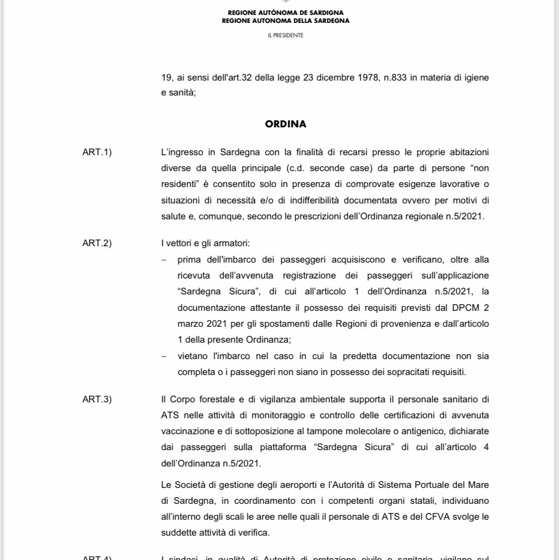 stanzaselvaggia's tweet photo. In Sardegna appena firmata l’ordinanza che vieta l’arrivo da fuori regione nelle seconde case se non per motivi di lavoro o di salute. Era ora. https://t.co/Mj6NJ744gq