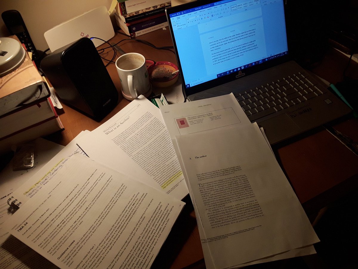 LeahHumphries21's tweet photo. Tonight is going to be a late one. Need to complete my @OpenUniversity #TMA04 #A334MODULE #ShakespeareToAusten by midday tomorrow. #Deadline looming. https://t.co/GwAmOhqLW8
