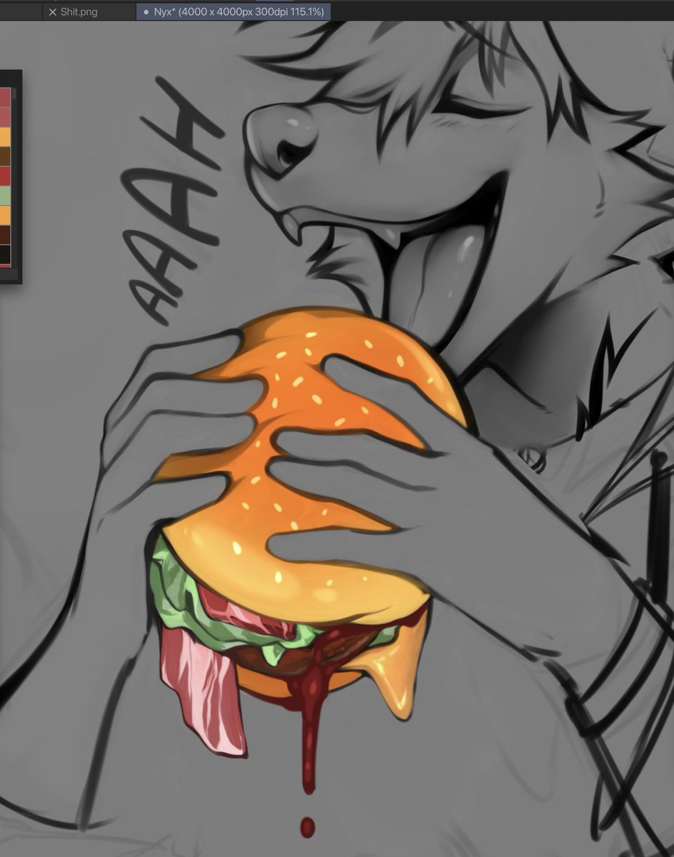 angiewolfartist's tweet photo. OH NO, FOOD COMMISSION https://t.co/DCCZwS8ZYn