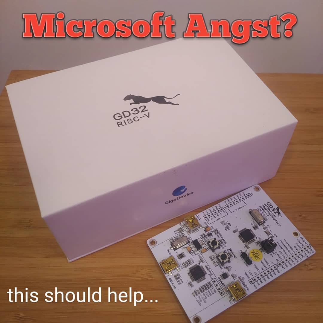tamhanna's tweet photo. I am honestly surprised by the dread caused by #AzureRTOS. But, if you are concerned about #ThreadX and #MicrosoftAzure taking over the #armmicrocontroller market, let me remind you of our boy, #GigaDevice #gd32vf103. He is available from a friendly…

📸 https://t.co/ORxJ41tPsQ https://t.co/E38CWzzHZ2