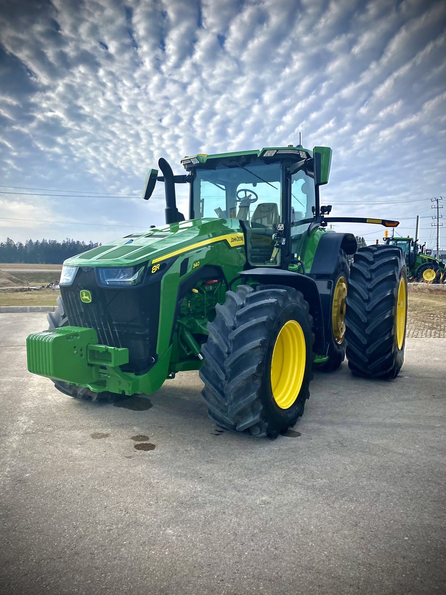DougRibey's tweet photo. A few 8R’s ready to leave the dealership for their new homes to some very happy customers.  Added to each of these is our #FinalCoat paint, interior, window treatments and corrosion module.  #JohnDeere https://t.co/uoL3zIalOj