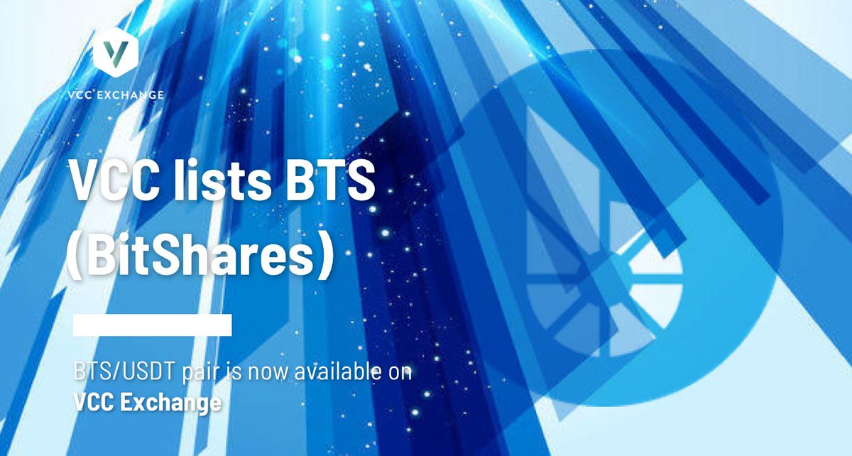 VCC Exchange lists BitShares ( $BTS)
BTS/USDT pairs are now available on VCC Exchange.
👉 Trading now:  vcc.exchange/exchange/basic…