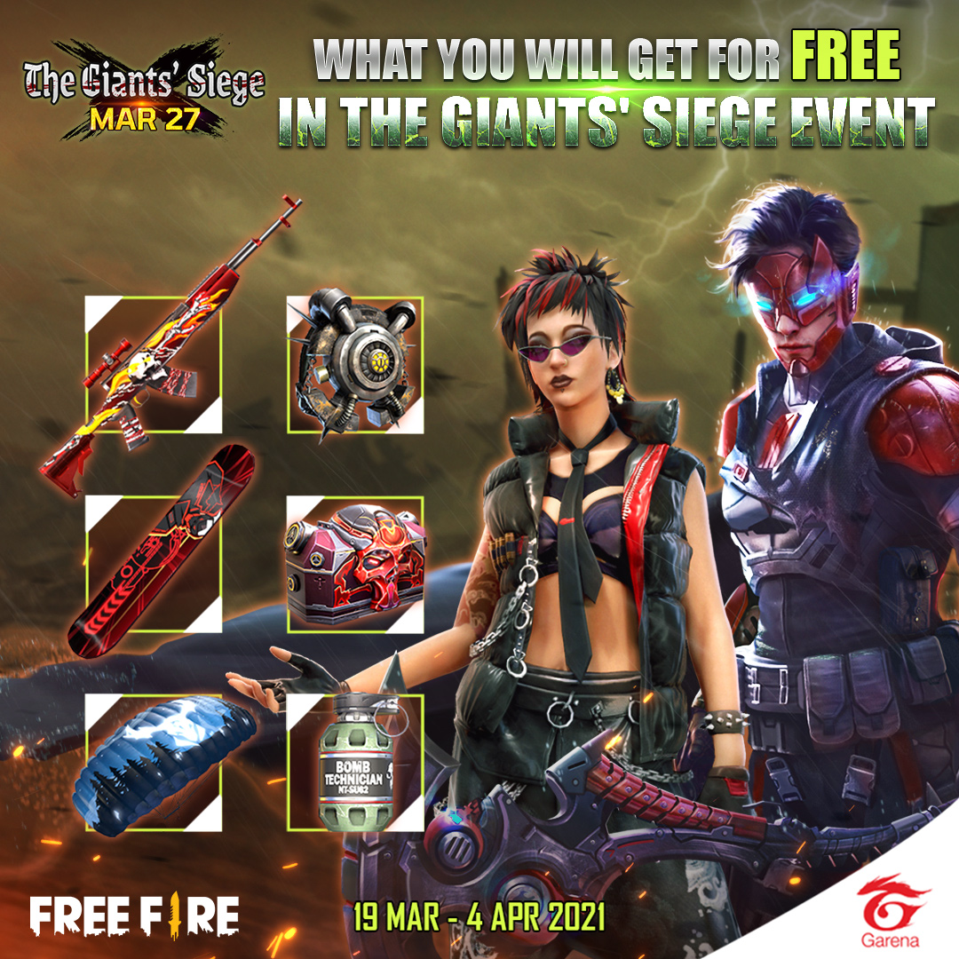 Garena Free Fire Eu On Twitter Update The Giants Siege Is On Its Way Join Missions And Enjoy Many Free Items Which Item Do You Want Tell Us In The Comment Garena Free Fire Eu On Twitter Update The Giants Siege Is On Its Way Join Missions And Enjoy Many Free Items Which Item Do You Want Tell Us In The Comment