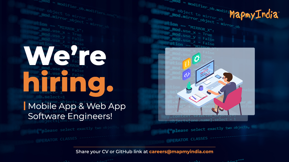 MapmyIndia's tweet image. We're #hiring!

Mobile, web app software engineers. Join us to build the next-gen suite of tech: map rendering, AR/VR, GPS, geospatial.

Seeking 2+ yrs of exp building mobile apps (Android/Swift/Web apps/SDKs in JS/Angular/React).

Know more bit.ly/30VAGkw

#Job
