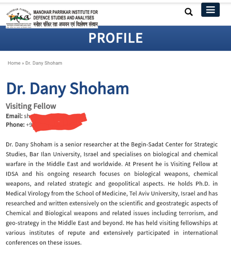 Mossad blamed China for covid. And not only it have they used Dany Shoham to say that covid came from Wuhan,China but they have also used him to say that Iraq had WMD's and Syrian president used chemical weapons in Syria. Hes like a James Bond who never tells the truth.