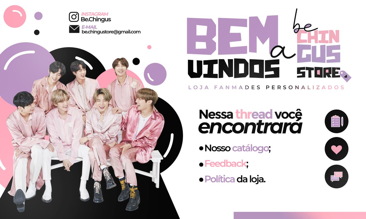 BeChingus's tweet image. Bem vindos à Be Chingus Store! 💜

Em nossa loja, trabalhamos com produtos fanmades, pronta entrega e por encomenda.

Qualquer dúvida, envie uma dm 🥰