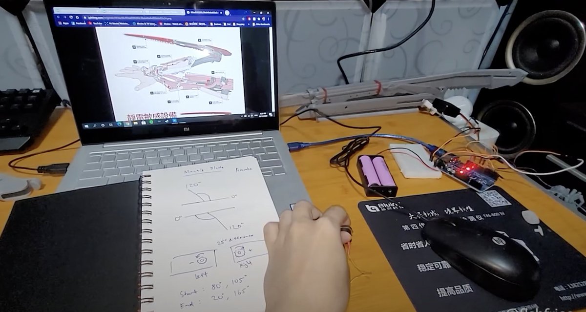 makerkun's tweet photo. 3Dモデリングを作った後に制御のテストを行っている様子。 https://t.co/dX7jZHTc33