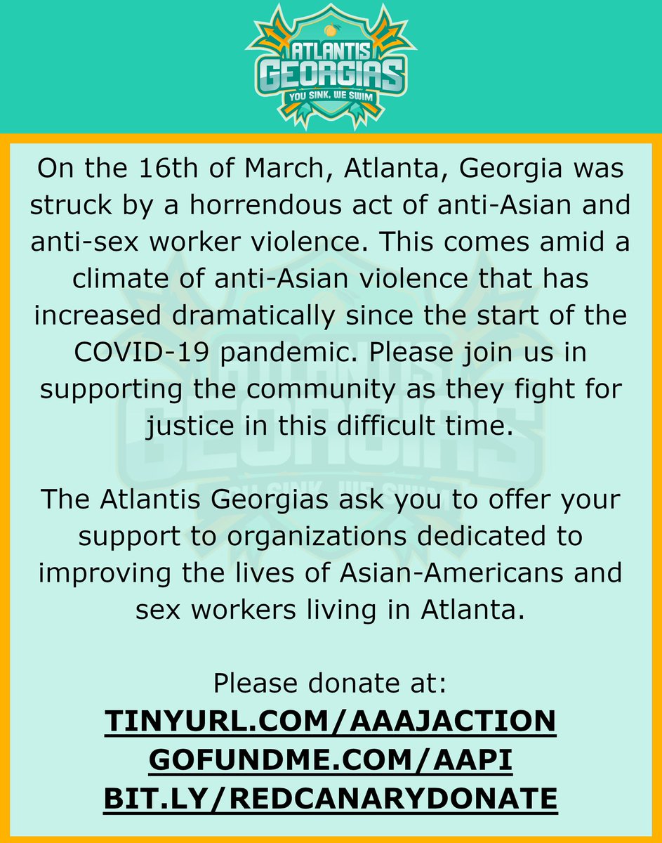 The Georgias Discord put this together, and I'm sharing it on their behalf. Strong words, and worth reading.
Links:
Tinyurl.com/AAAJAction
GoFundMe.com/AAPI
Bit.ly/RedCanaryDonate