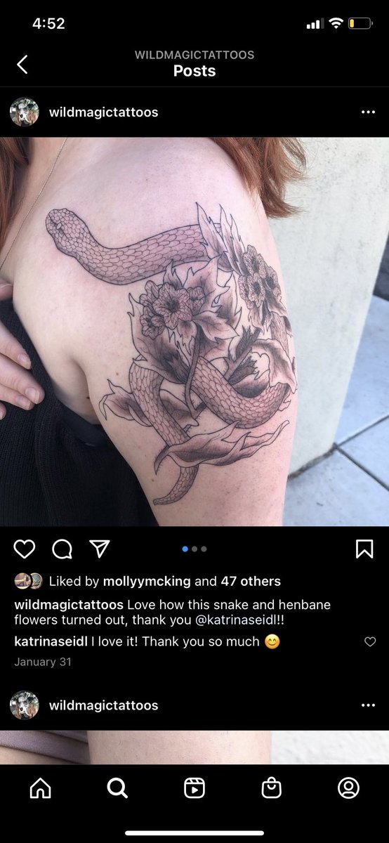 KatrinaSeidl's tweet photo. @forgotten_lanni @whatsuptucson Check out Julia Harmon (insta: wildmagictattoos). She just did a big piece on my arm. Super talented, good rates, and she has a private studio. https://t.co/sYHU7mmuWY