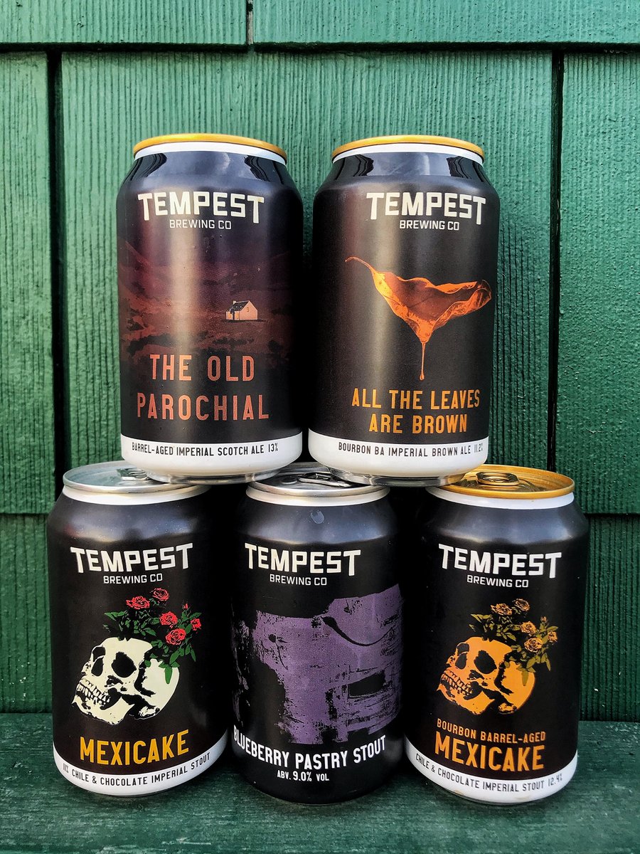 Please welcome <a href="/tempestbrewing1/">tempestbrewingcompany</a> 
The Old Parochial Barrel Aged Imperial Scotch Ale 13%
All The Leaves Are Brown Bourbon Barrel Aged Imperial Brown Ale 11.2%
Maxicake Chile &amp; Chocolate Imperial Stout 11%
Blueberry pastry Stout 9%
Bourbon Barrel Aged Mexicake Stout 12.4%