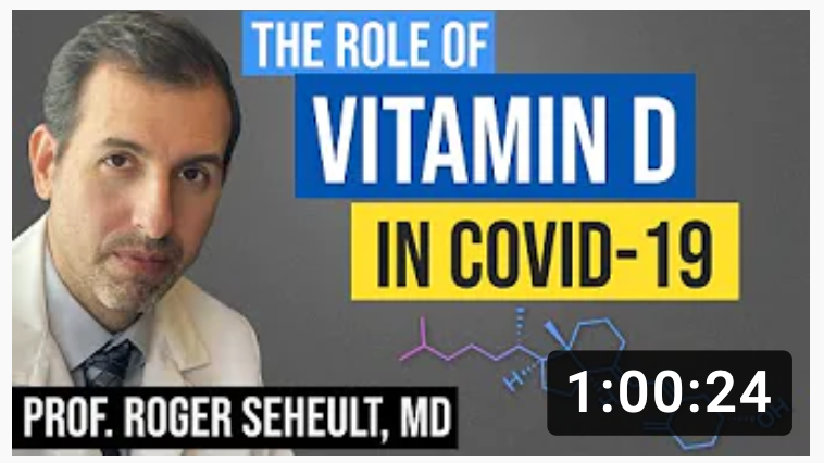 There are 26 vitamin D studies expertly discussed and clearly explained here by Pulmonologist and Prof Dr Seheult. Vitamin D is of great interest to a Pulmonologist in the prevention & treat of COVID (Several studies discussed in previous video as well)