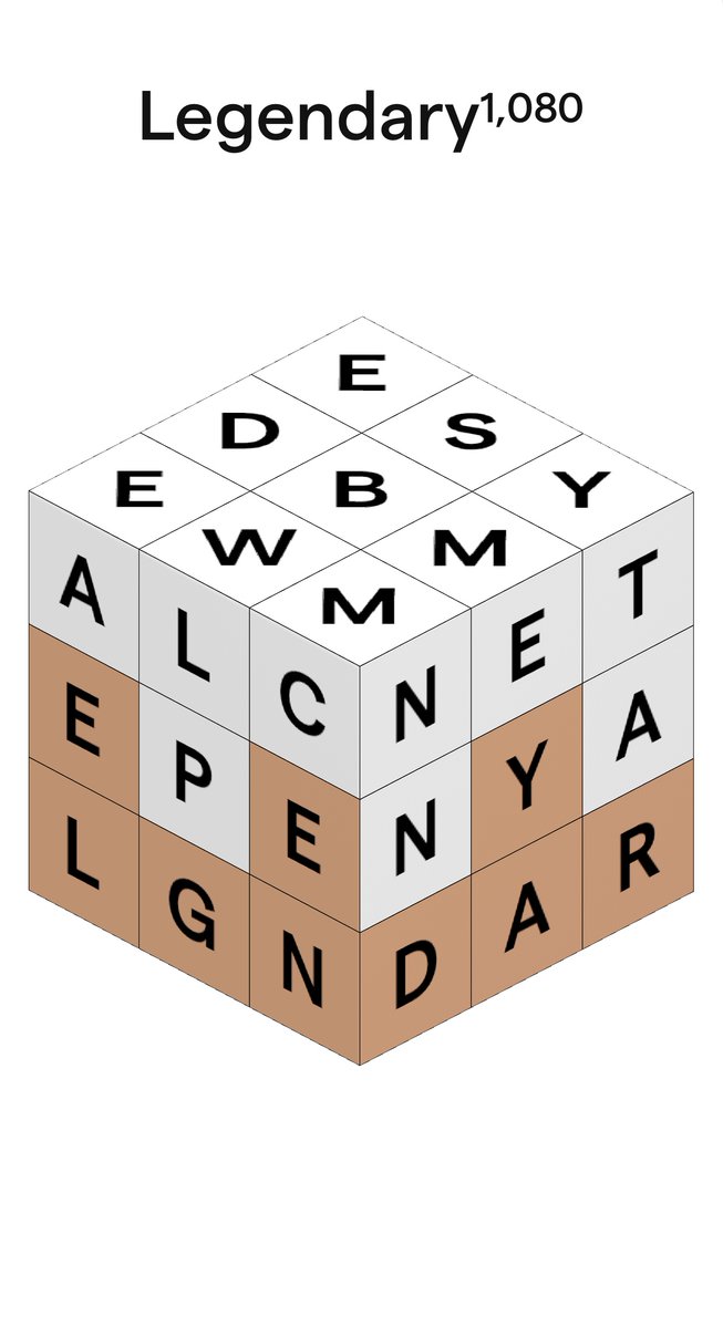 400 games were played in our first public daily challenge!

It was LEGENDARY!

(49 players found this word. We didn't plant it. We promise.)