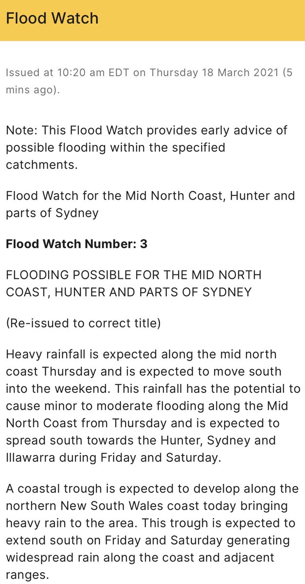 SydneyAlert's tweet photo. 🚨#BREAKING: ⚠️ MORE THAN 20 RIVERS ON ALERT FOR FLOOD WATCH IN NSW.

Mid North Coast, Hunter, Sydney &amp; Illawarra areas.
#SydneyAlert https://t.co/neGH69EHX3