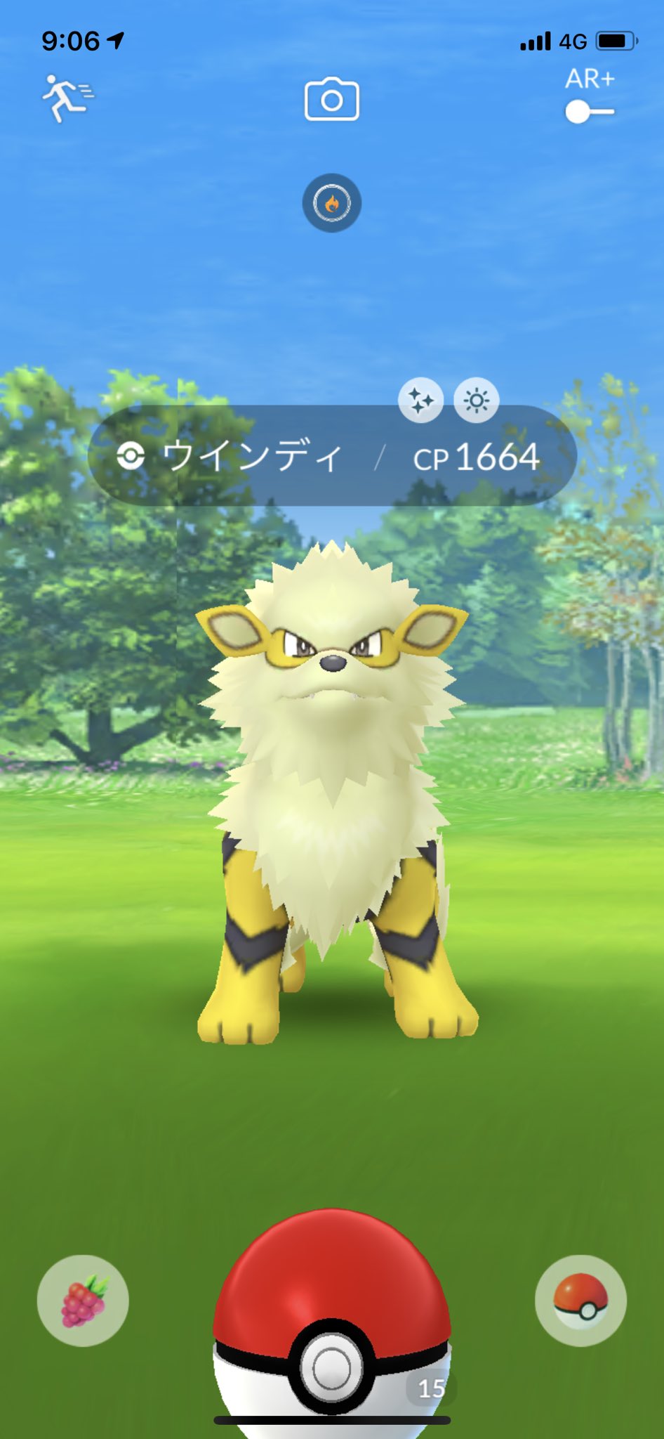 N 野生ウインディ色違い 進化系の色違い初めて見た ポケモンgo 色違いポケモン ウインディ