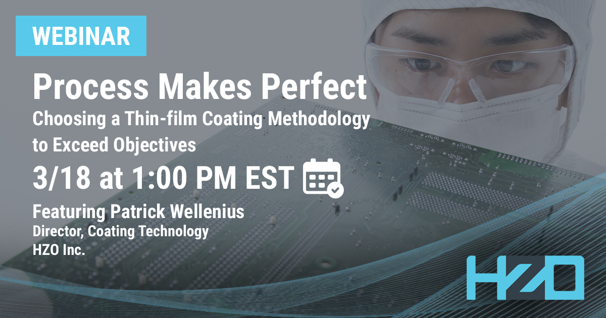 In 24 hours, learn the groundwork of what you need to know to successfully choose a protective conformal coating process for optimum #electronics protection. Register now. https://t.co/IazRU89iN5 #HZOProtected https://t.co/8mNQr1xxKf