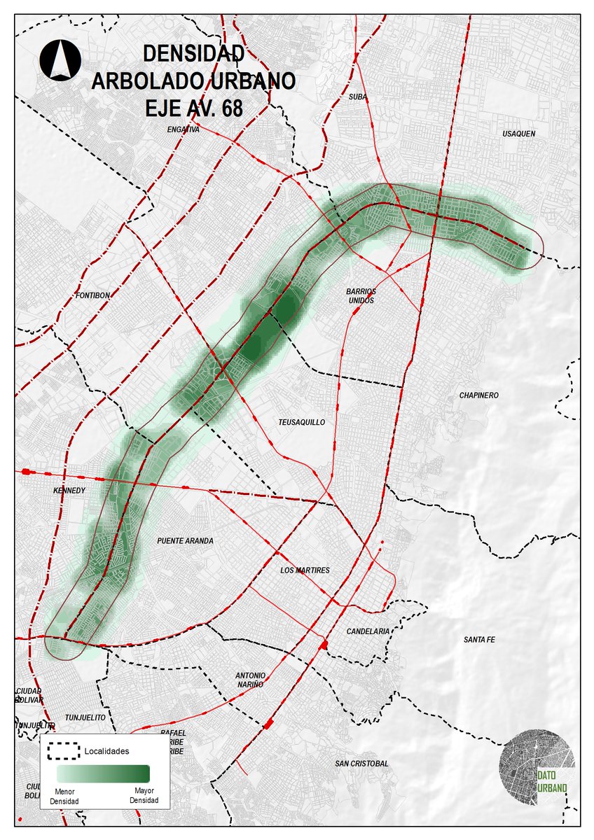 Urbandato's tweet photo. A una distancia de 500m al eje del #TM68 hay alrededor de 50 mil árboles y 281 especies

El 2% aprox. de estos árboles se verían involucrados directamente en la construción de la troncal @JBotanicoBogota 

Cada árbol representa un activo ambiental que valdría la pena evaluar https://t.co/y5UGLrjmjY