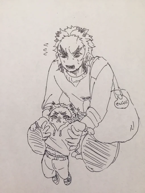 出勤までにちょっと時間あったから落書き

週一の父との登園の日だけぐずる1歳せんじゅろ君 