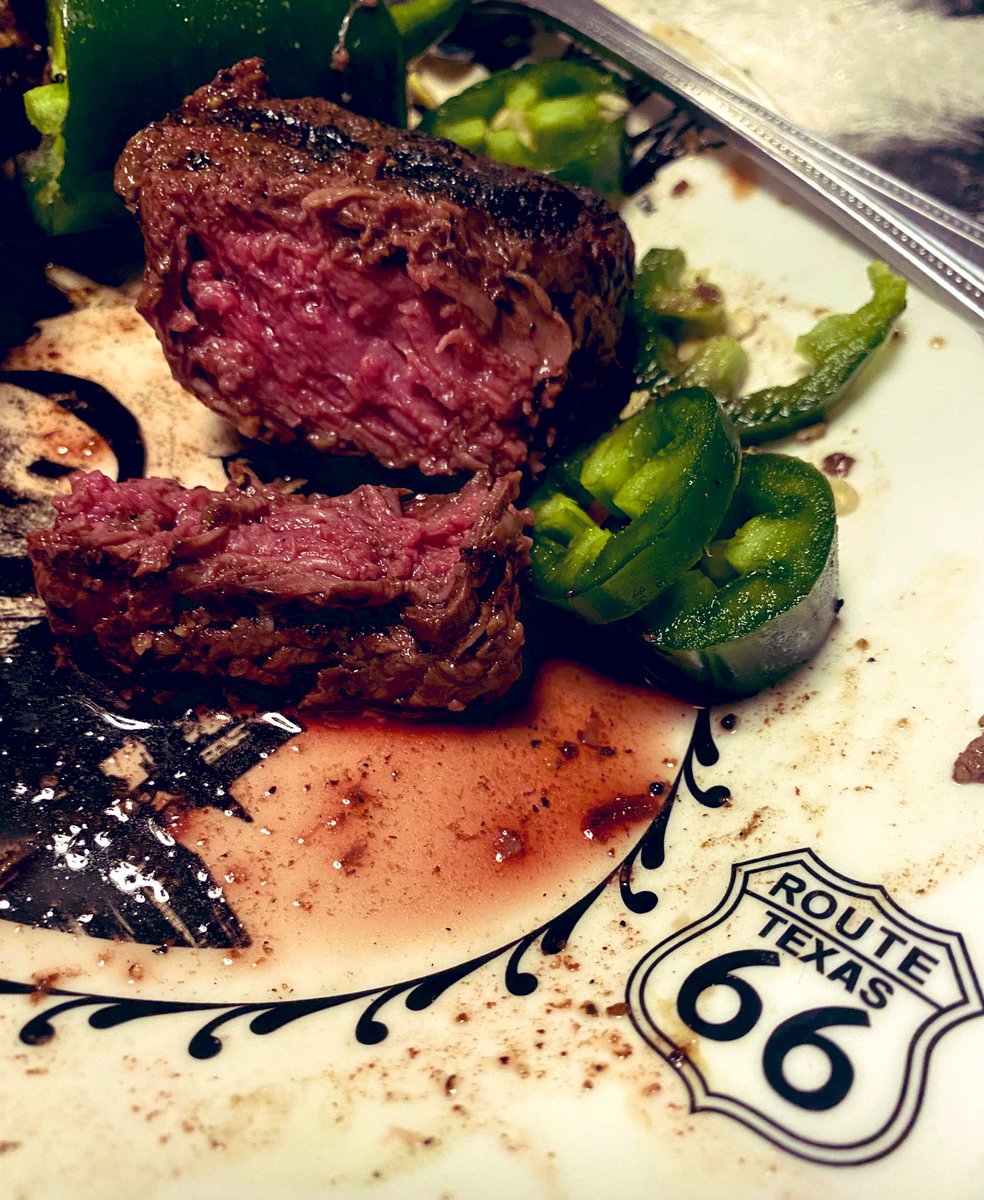 merkleseeds's tweet photo. Steak in Texas because I had to 🤷🏼‍♀️ 
Medium rare because that’s the only way to go tbh https://t.co/JApuS3jB1Y