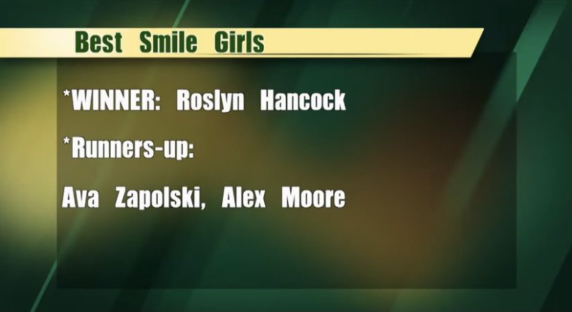 steele2021's tweet photo. And last but not least! Best smile! Congratulations everyone!! https://t.co/AaGu6bhCis